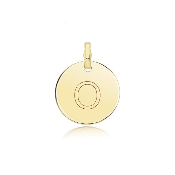 9ct Yellow Gold Round Plain Initial Pendant PN1280/OAcotis Gold JewelleryPN1280/O