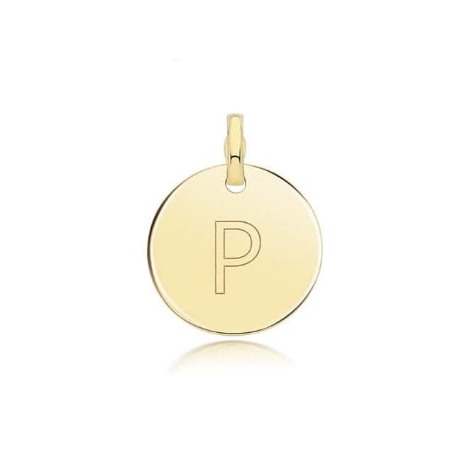 9ct Yellow Gold Round Plain Initial Pendant PN1280/PAcotis Gold JewelleryPN1280/P