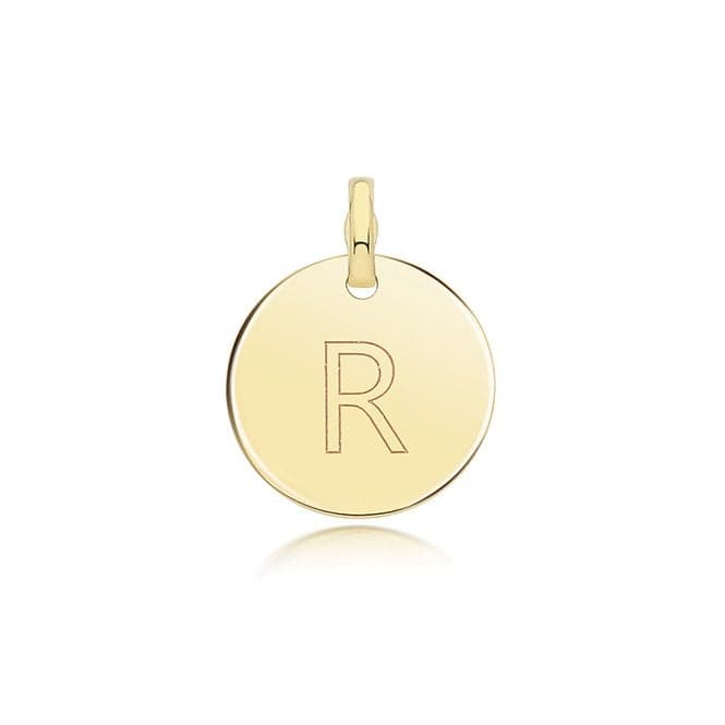 9ct Yellow Gold Round Plain Initial Pendant PN1280/RAcotis Gold JewelleryPN1280/R