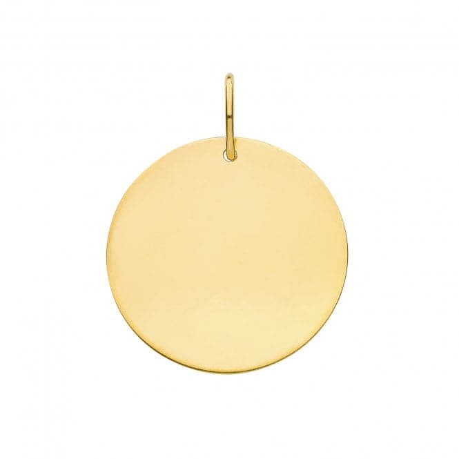 9ct Yellow Gold Round Plain Large Pendant PN1199Acotis Gold JewelleryPN1199