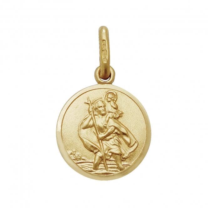 9ct Yellow Gold Round St Christopher Pendant PN143Acotis Gold JewelleryPN143