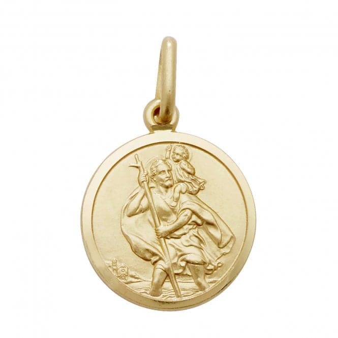 9ct Yellow Gold Round St Christopher Pendant PN144Acotis Gold JewelleryPN144