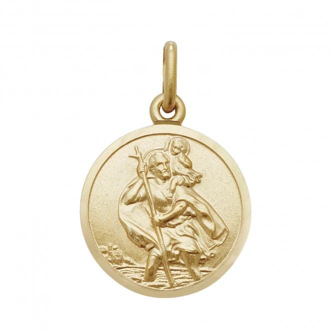 9ct Yellow Gold Round St Christopher Pendant PN145Acotis Gold JewelleryPN145