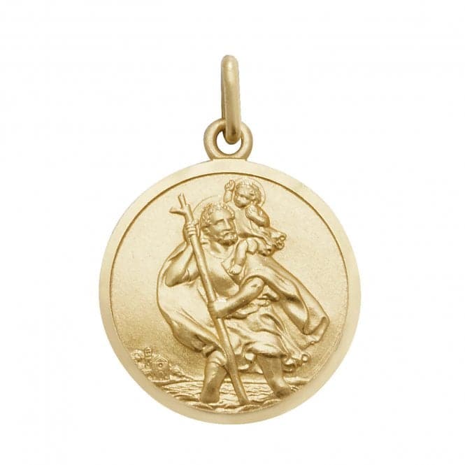 9ct Yellow Gold Round St Christopher Pendant PN146Acotis Gold JewelleryPN146