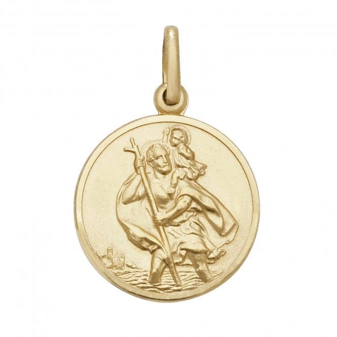 9ct Yellow Gold Round St Christopher Pendant PN147Acotis Gold JewelleryPN147