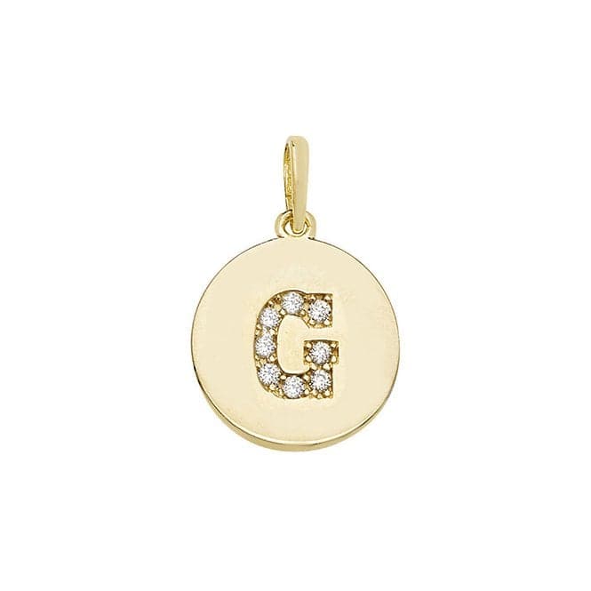 9ct Yellow Gold Round Zirconia Initial Pendant PN610/GAcotis Gold JewelleryPN610/G