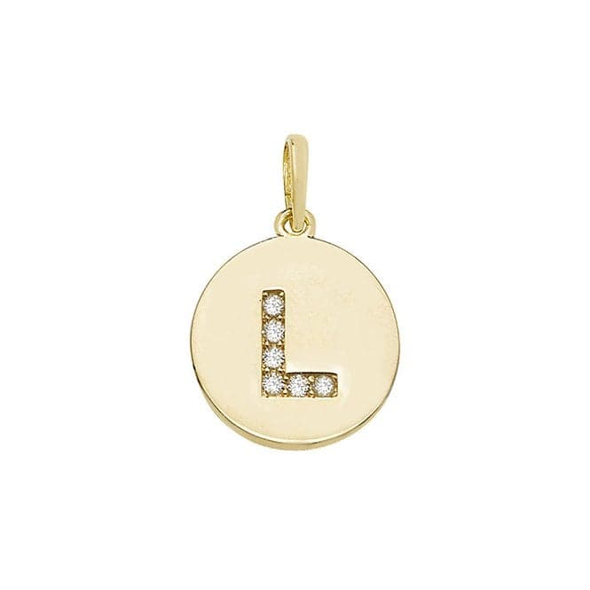 9ct Yellow Gold Round Zirconia Initial Pendant PN610/LAcotis Gold JewelleryPN610/L