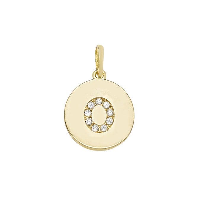 9ct Yellow Gold Round Zirconia Initial Pendant PN610/OAcotis Gold JewelleryPN610/O