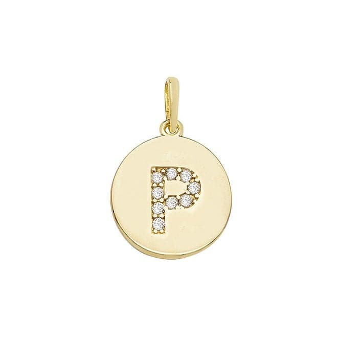 9ct Yellow Gold Round Zirconia Initial Pendant PN610/PAcotis Gold JewelleryPN610/P