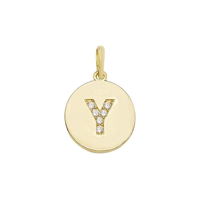 9ct Yellow Gold Round Zirconia Initial Pendant PN610/YAcotis Gold JewelleryPN610/Y