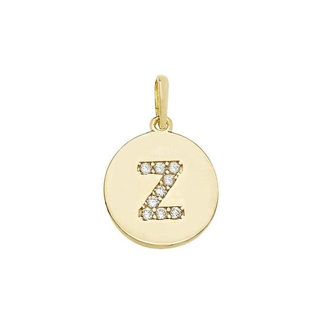 9ct Yellow Gold Round Zirconia Initial Pendant PN610/ZAcotis Gold JewelleryPN610/Z