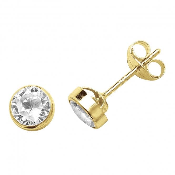 9ct Yellow Gold Round Zirconia Stud Earrings ES232SAcotis Gold JewelleryES232S