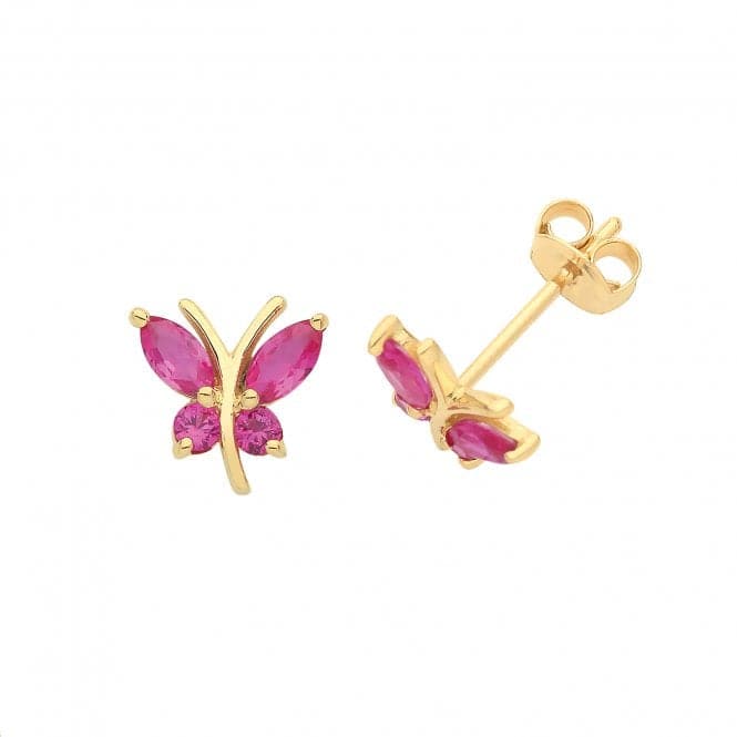 9ct Yellow Gold Ru Butterfly Stud Earrings ES1602RAcotis Gold JewelleryES1602R