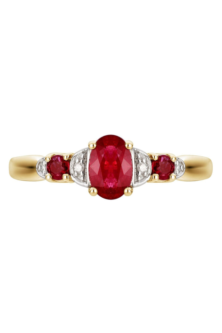 9ct Yellow Gold Ruby and Diamond RingThe Fine CollectiveBA0043987 - Q