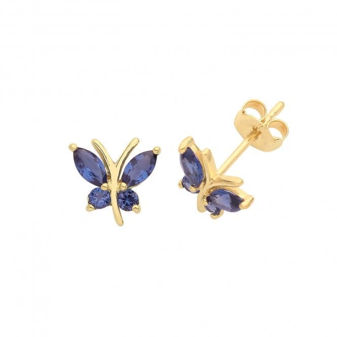 9ct Yellow Gold Sa Butterfly Stud Earrings ES1602SAcotis Gold JewelleryES1602S