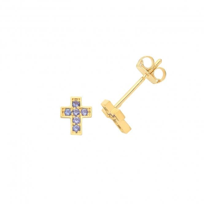 9ct Yellow Gold Sa Cross Stud Earrings ES1638Acotis Gold JewelleryES1638