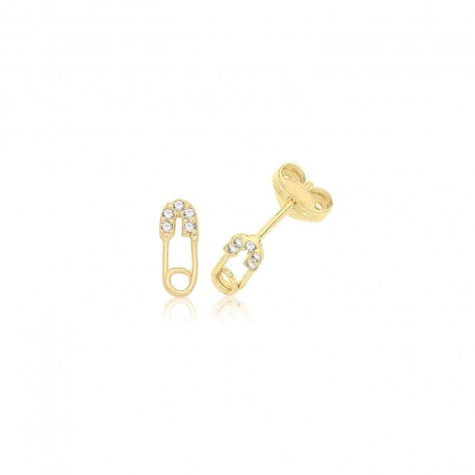 9ct Yellow Gold Safety Pin Studs ES738Acotis Gold JewelleryES738