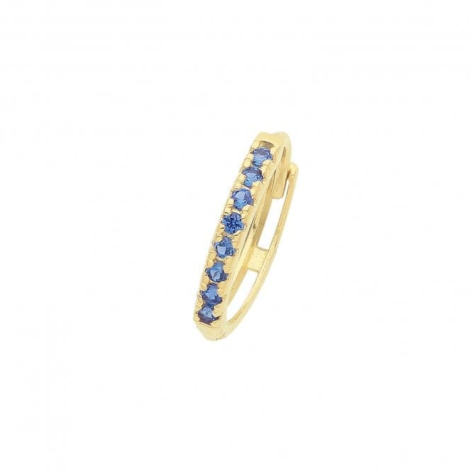 9ct Yellow Gold Sapphire Blue Zirconia Single Cartilage Huggies 11Mm ES1997SAcotis Gold JewelleryES1997S