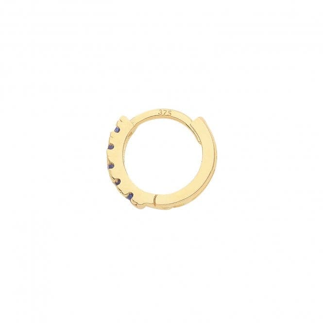 9ct Yellow Gold Sapphire Blue Zirconia Single Cartilage Huggies 7Mm ES1995SAcotis Gold JewelleryES1995S