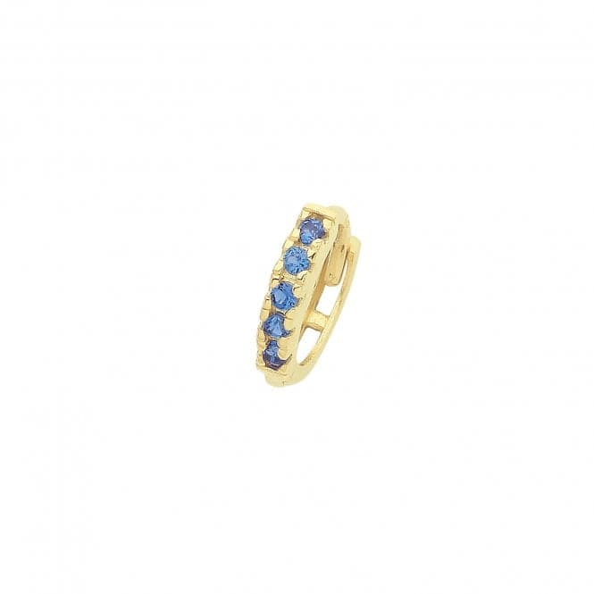 9ct Yellow Gold Sapphire Blue Zirconia Single Cartilage Huggies 7Mm ES1995SAcotis Gold JewelleryES1995S