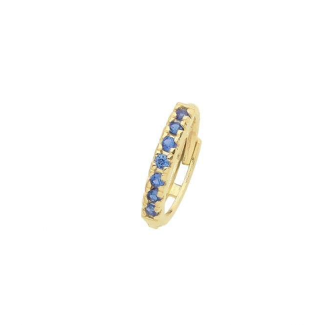 9ct Yellow Gold Sapphire Blue Zirconia Single Cartilage Huggies 9Mm ES1996SAcotis Gold JewelleryES1996S