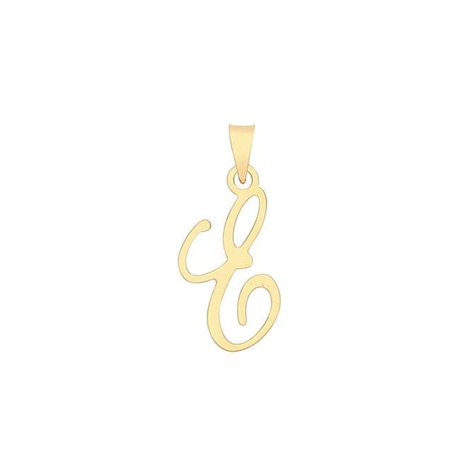 9ct Yellow Gold Script Initial Pendant PN1220/EAcotis Gold JewelleryPN1220/E