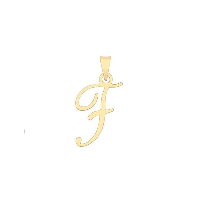 9ct Yellow Gold Script Initial Pendant PN1220/FAcotis Gold JewelleryPN1220/F