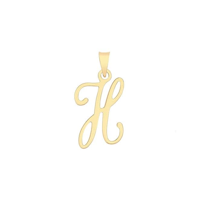 9ct Yellow Gold Script Initial Pendant PN1220/HAcotis Gold JewelleryPN1220/H