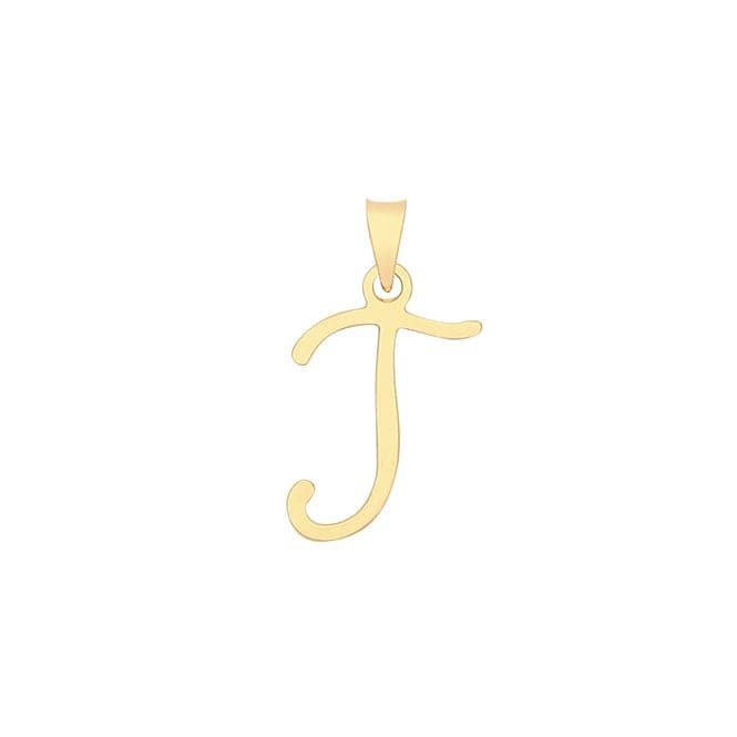 9ct Yellow Gold Script Initial Pendant PN1220/JAcotis Gold JewelleryPN1220/J