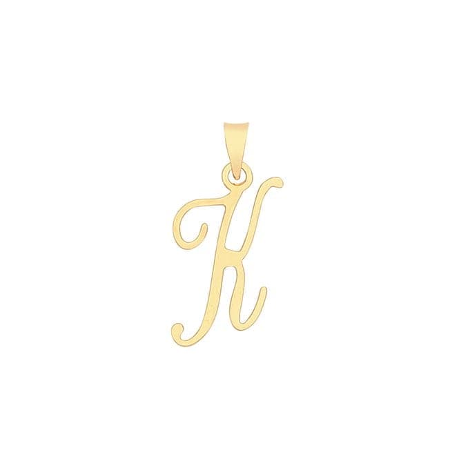 9ct Yellow Gold Script Initial Pendant PN1220/KAcotis Gold JewelleryPN1220/K