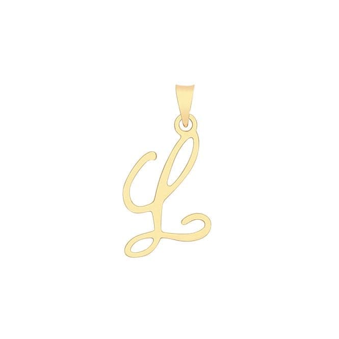 9ct Yellow Gold Script Initial Pendant PN1220/LAcotis Gold JewelleryPN1220/L