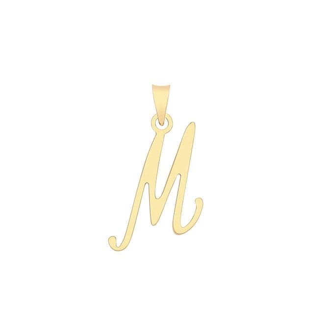 9ct Yellow Gold Script Initial Pendant PN1220/MAcotis Gold JewelleryPN1220/M