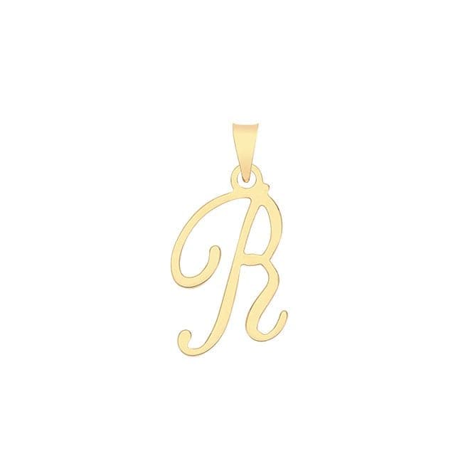 9ct Yellow Gold Script Initial Pendant PN1220/RAcotis Gold JewelleryPN1220/R