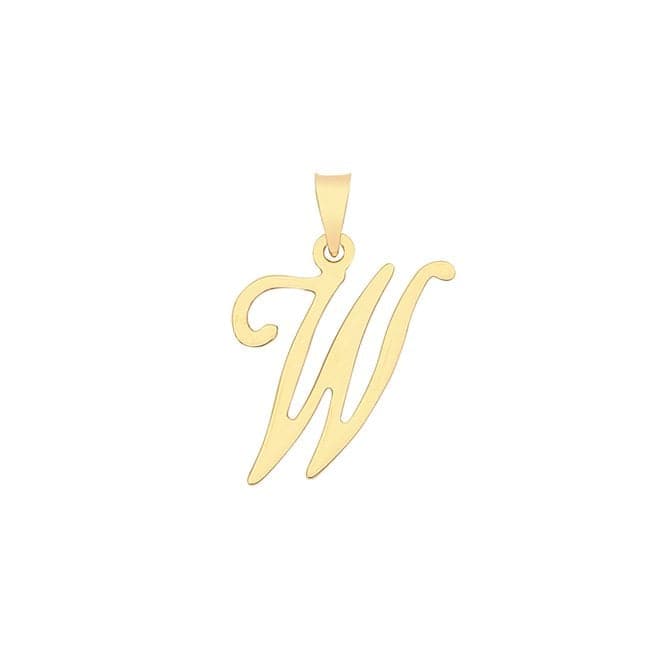 9ct Yellow Gold Script Initial Pendant PN1220/WAcotis Gold JewelleryPN1220/W