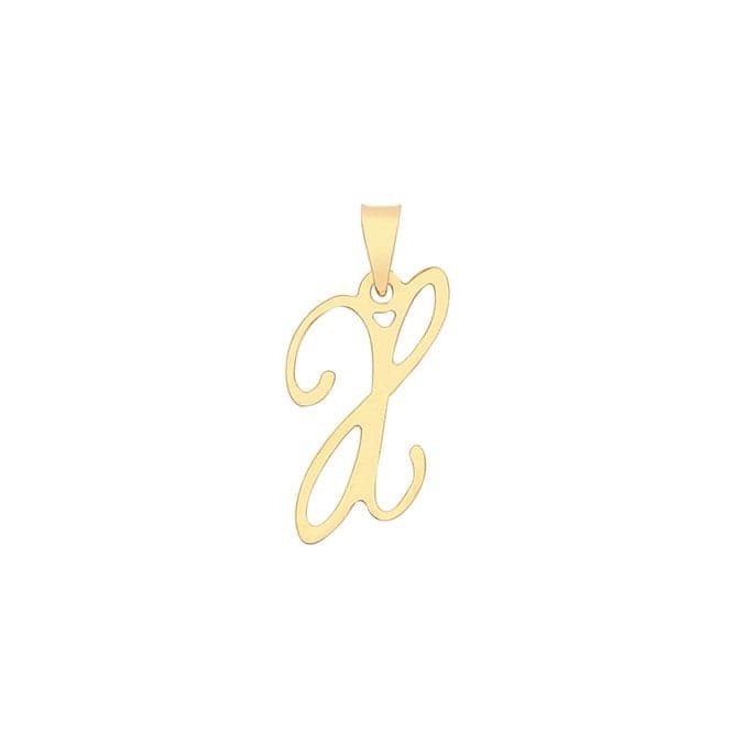 9ct Yellow Gold Script Initial Pendant PN1220/XAcotis Gold JewelleryPN1220/X