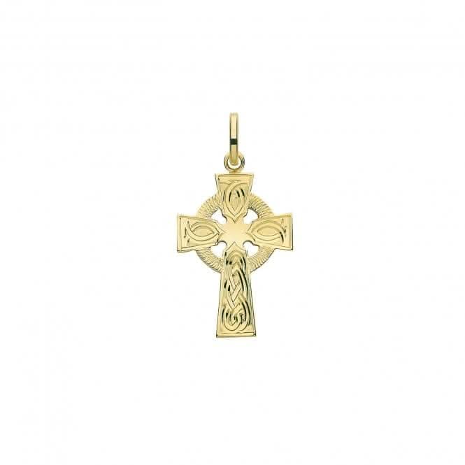 9ct Yellow Gold Semi Solid Cross H Engraved PN1217CEAcotis Gold JewelleryPN1217CE