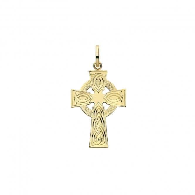9ct Yellow Gold Semi Solid Cross H Engraved PN1218CEAcotis Gold JewelleryPN1218CE