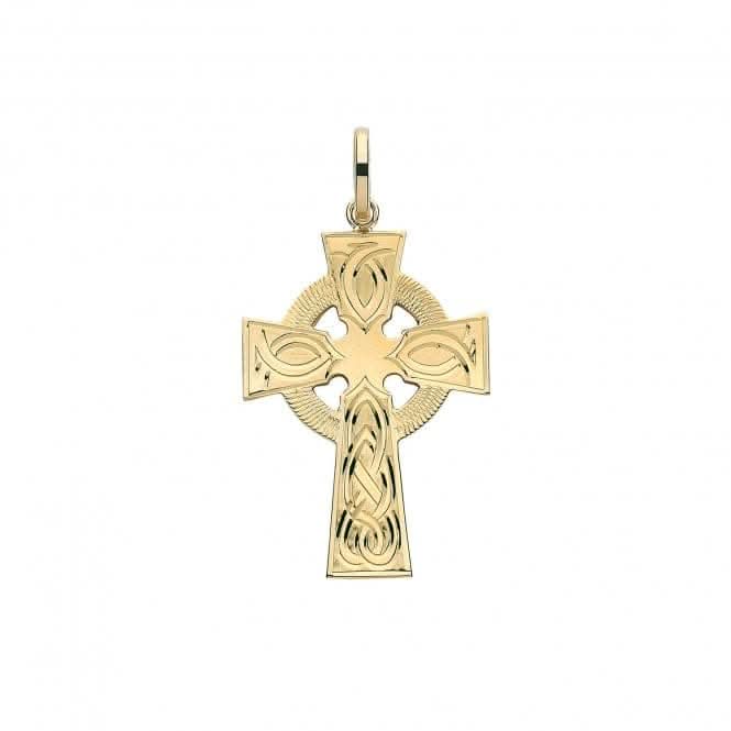 9ct Yellow Gold Semi Solid Cross H Engraved PN1219CEAcotis Gold JewelleryPN1219CE