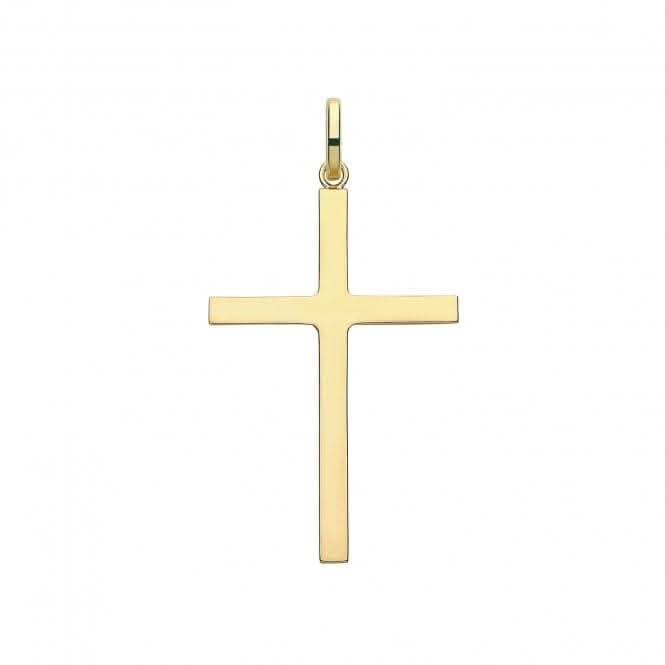 9ct Yellow Gold Semi Solid Cross PN1213