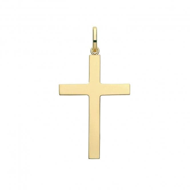 9ct Yellow Gold Semi Solid Cross PN1214