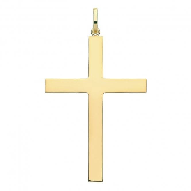 9ct Yellow Gold Semi Solid Cross PN1216