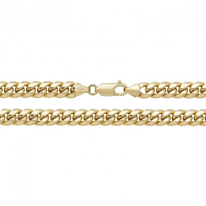 9ct Yellow Gold Semi Solid Cuban Curb Chain CH492Acotis Gold JewelleryCH492/24