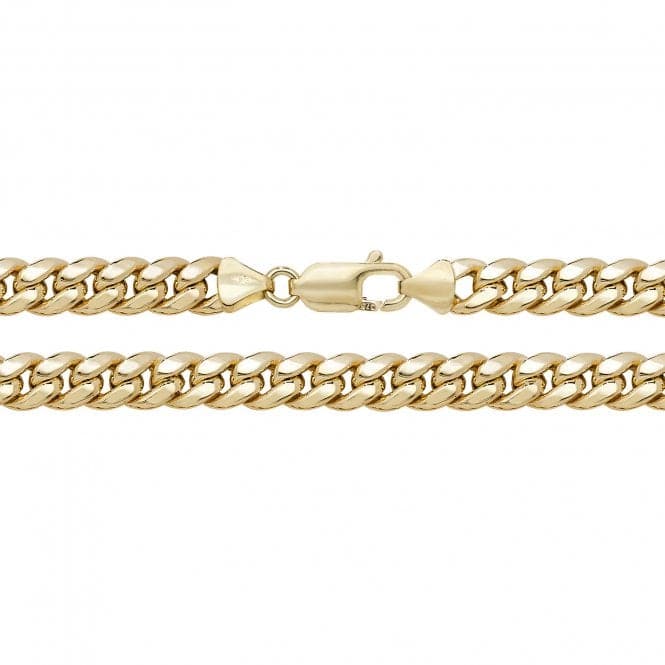 9ct Yellow Gold Semi Solid Cuban Curb Chain CH493Acotis Gold JewelleryCH493/24