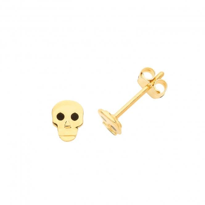 9ct Yellow Gold Skull Studs ES659Acotis Gold JewelleryES659