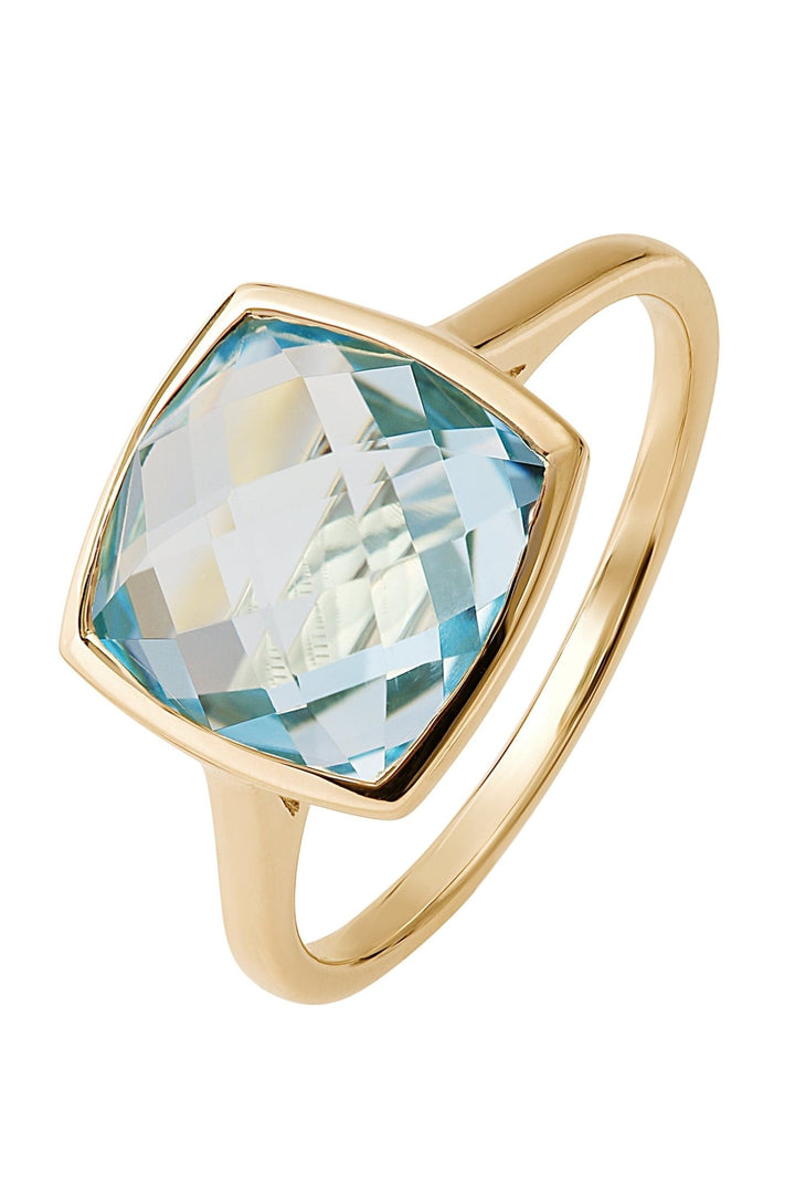 9ct Yellow Gold Sky Blue Topaz RingThe Fine CollectiveBA0061642 - L