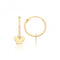 9ct Yellow Gold Sleepers With Hanging Butterfly Charm ES760Acotis Gold JewelleryES760
