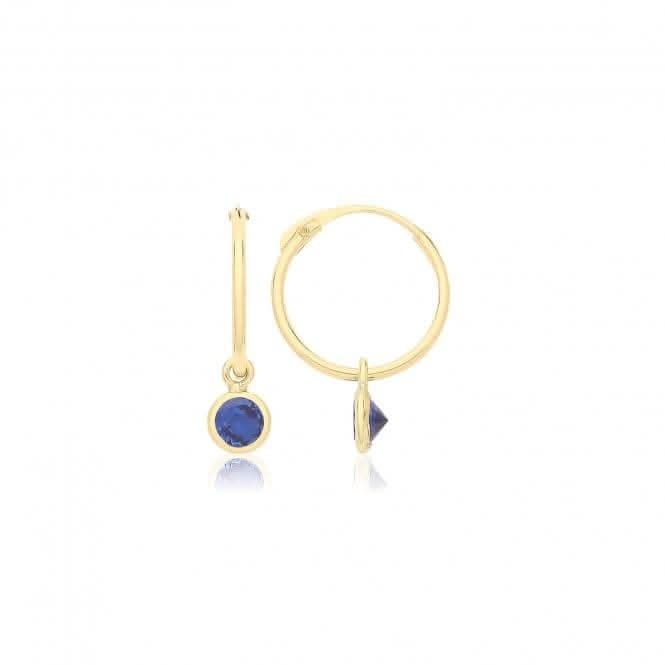 9ct Yellow Gold Sleepers With Hanging Coloured Zirconia ES754SAcotis Gold JewelleryES754S