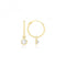 9ct Yellow Gold Sleepers With Hanging Zirconia ES754Acotis Gold JewelleryES754