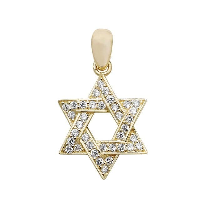 9ct Yellow Gold Small Star Of David Zirconia Pendant PN998Acotis Gold JewelleryPN998