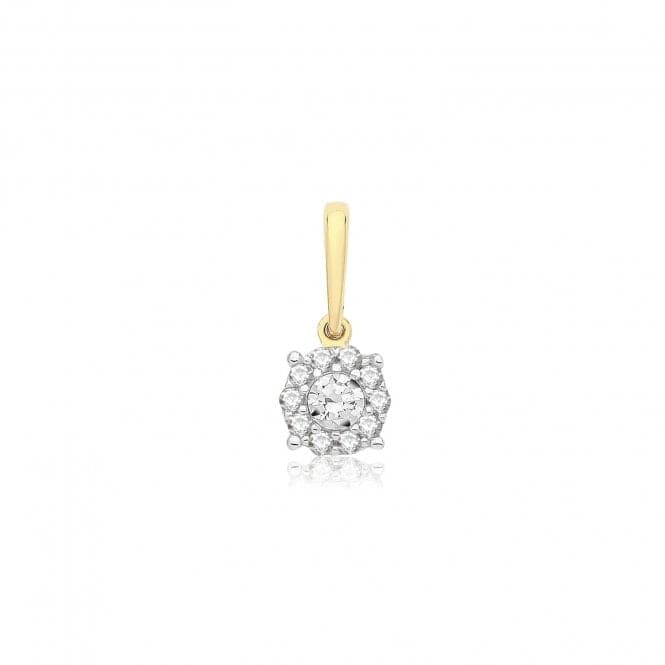 9ct Yellow Gold Sml Round Zirconia Pendant PN1013Acotis Gold JewelleryPN1013